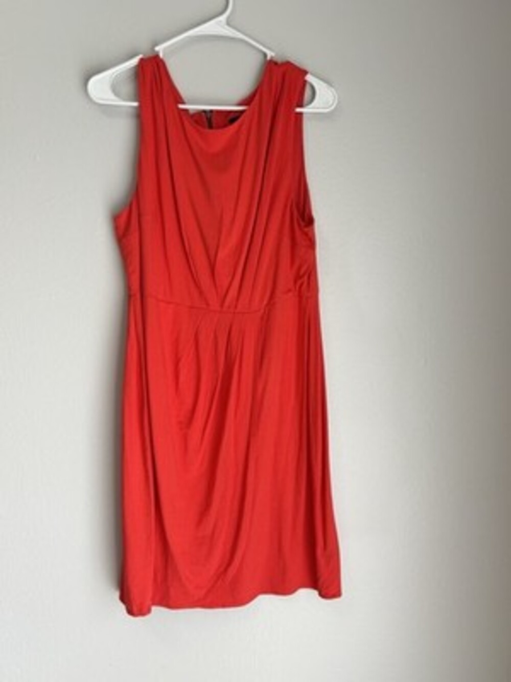 Mossimo XL Sleeveless Round Neck Pleated Sheath Dress Red Knee Length